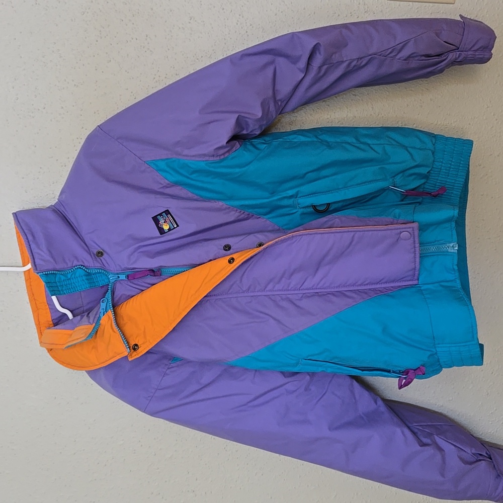 Woolrich Vintage Colorblock Ski Jacket - Purple, Teal, and Orange